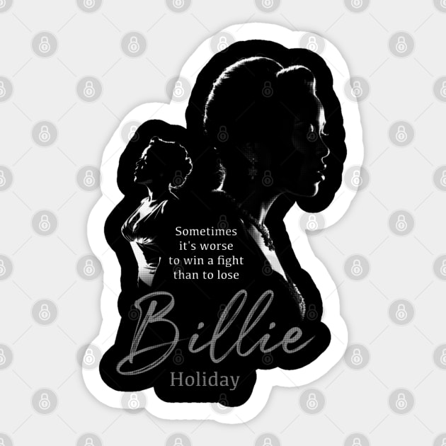 Billie Holiday silhouette Sticker by BAJAJU